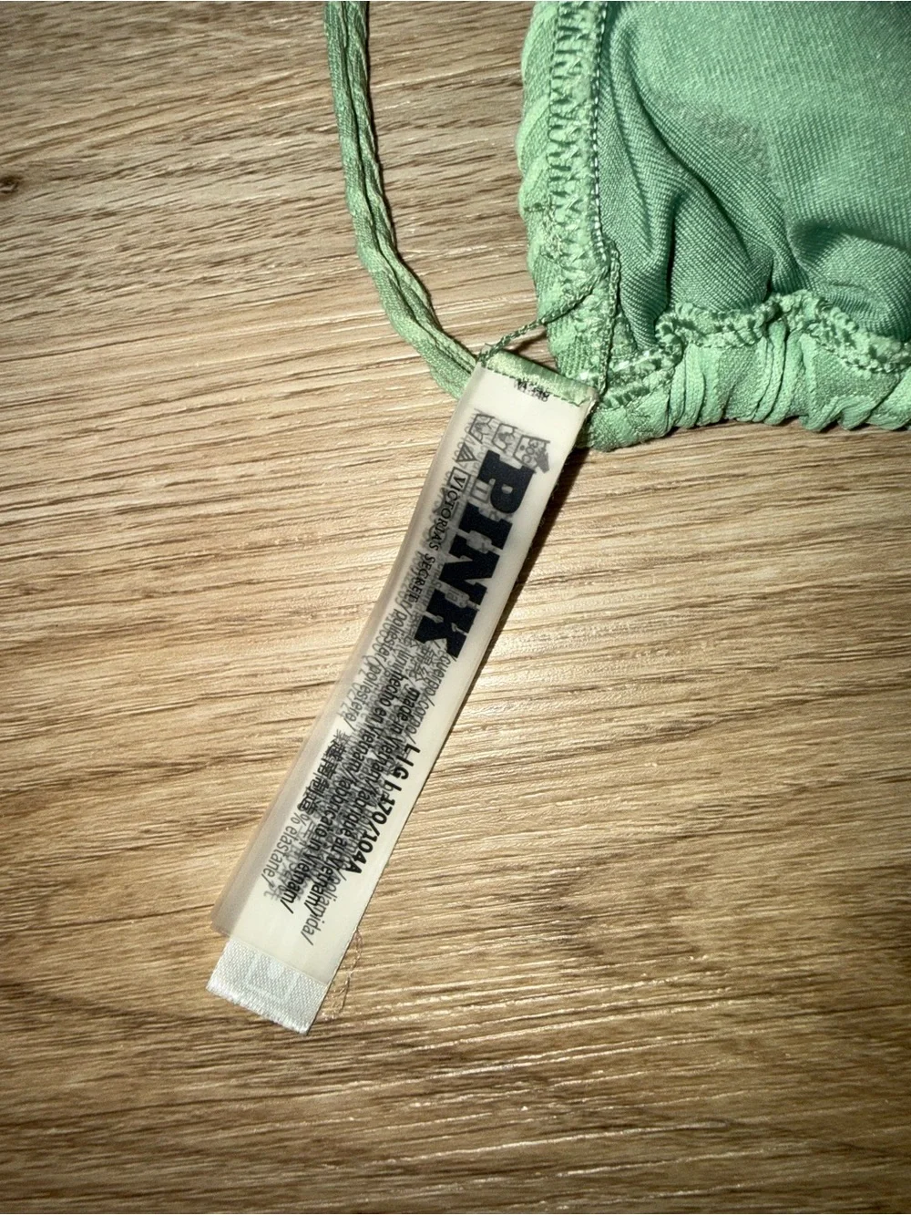 Light Green Patterned Triangle Bikini Set - Picture 4 of 6